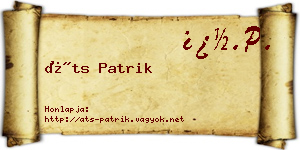 Áts Patrik névjegykártya